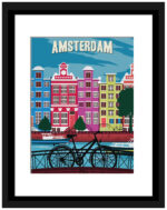 vintage Amsterdam Canal Scene Poster