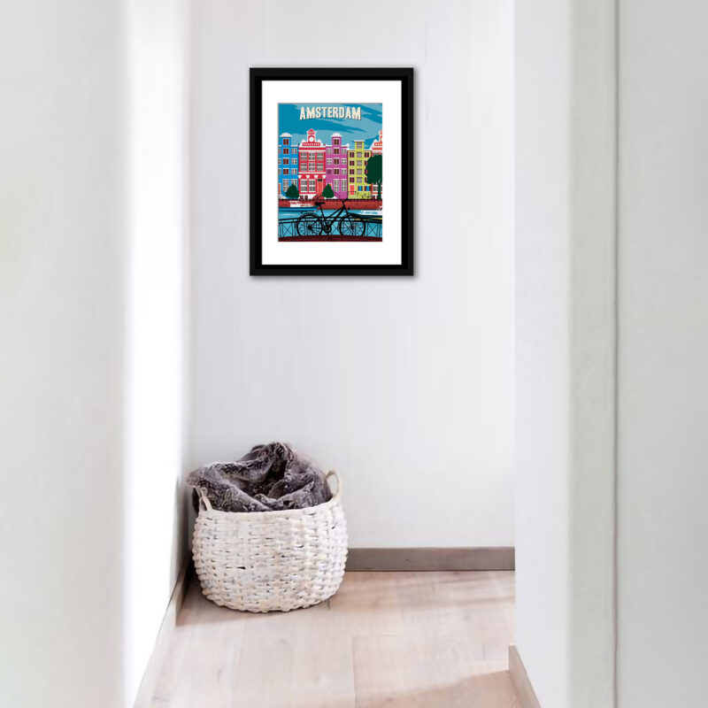 vintage Amsterdam Canal Scene Poster