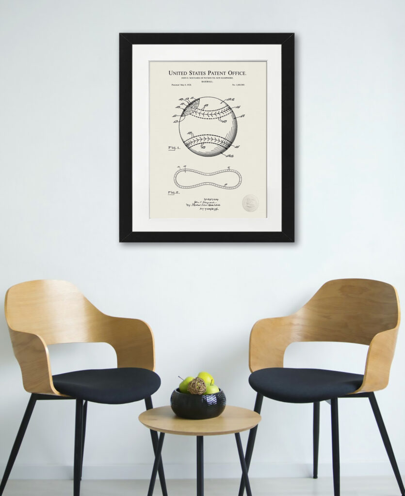 1928 patent illustration of a baseball