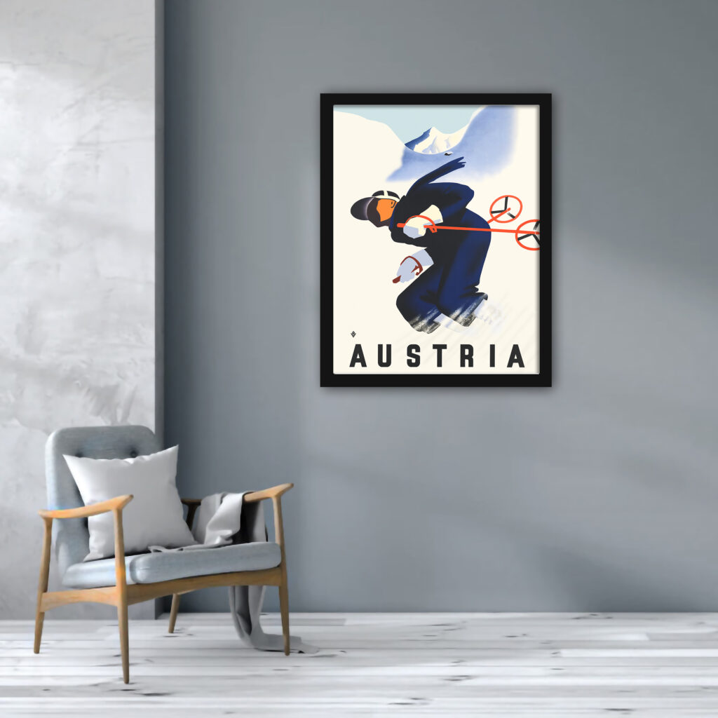 1930 Austria Ski Poster by PAUL KIRNIG