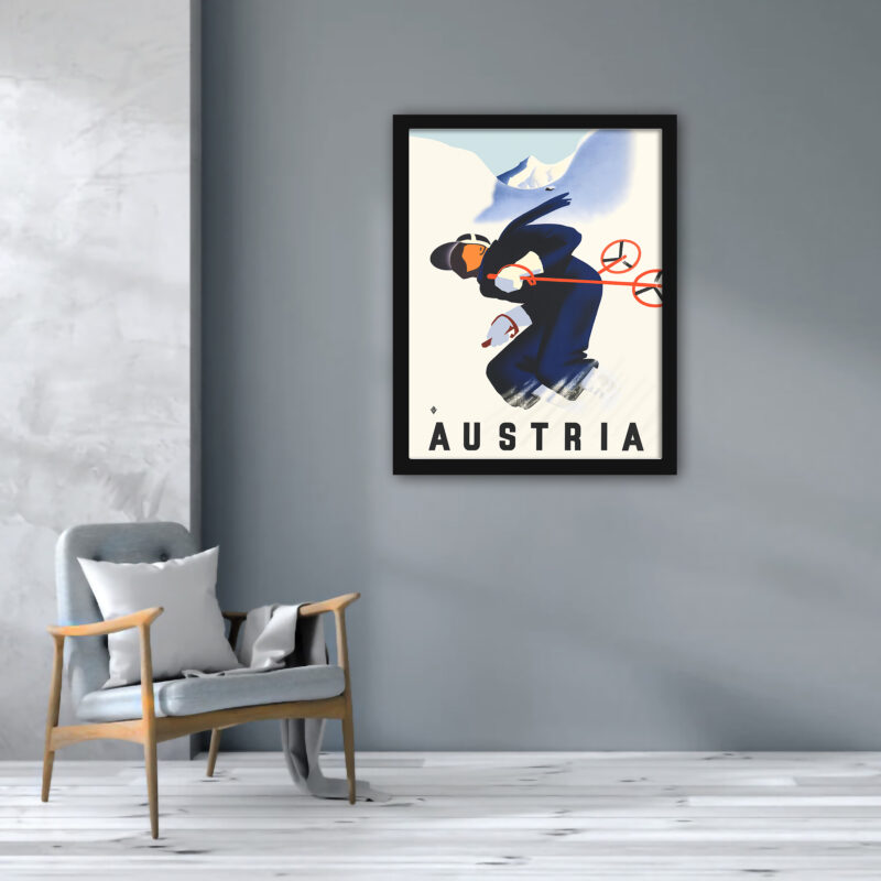 1930 Austria Ski Poster by PAUL KIRNIG