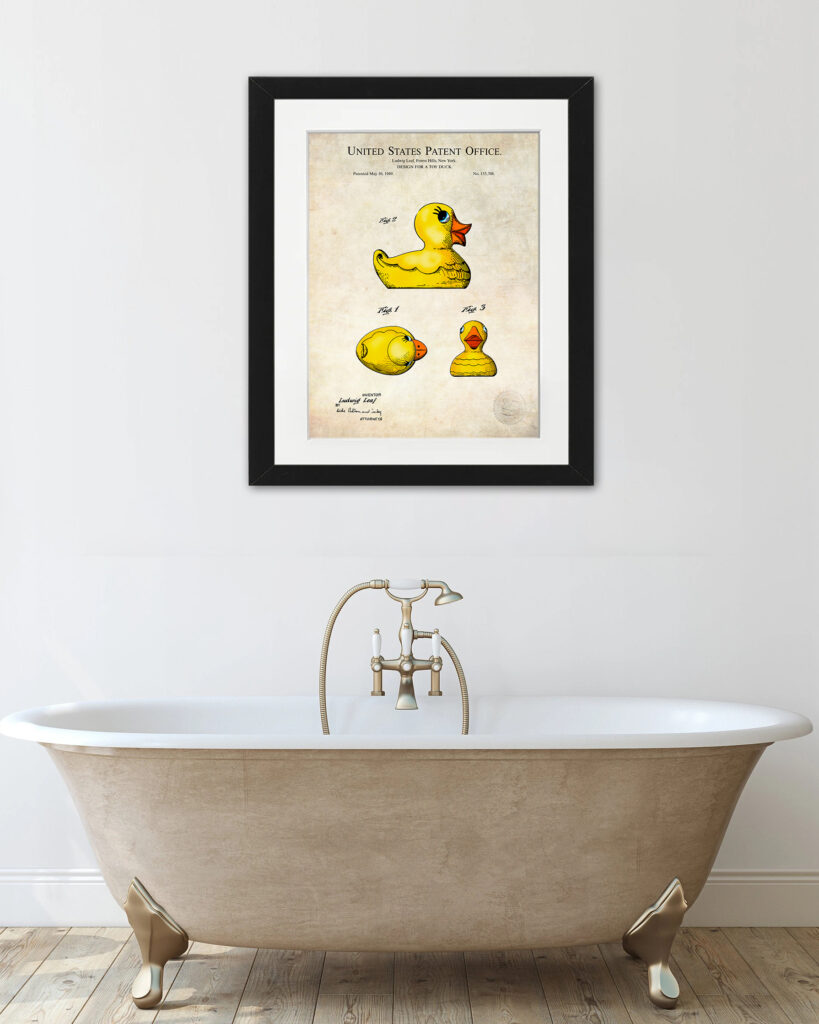 Digitally Colored 1949 Toy Duck Patent Print