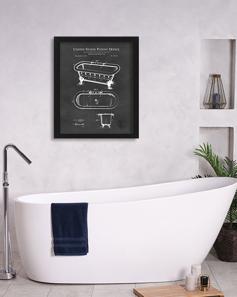 1895 Clawfoot Bathtub Patent Illustration Print