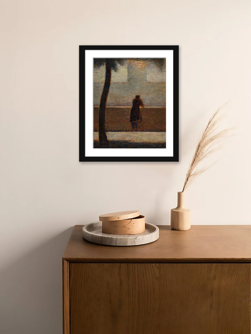 Seurat's 1881 "Man Leaning on a Parapet" art reproduction