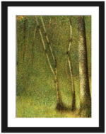 "The Forest at Pontaubert" by Seurat, art reproduction.