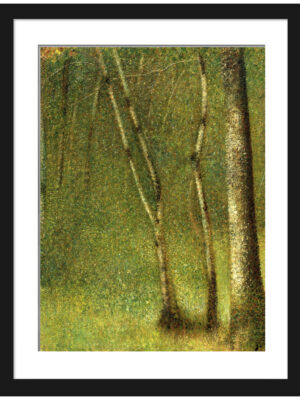"The Forest at Pontaubert" by Seurat, art reproduction.