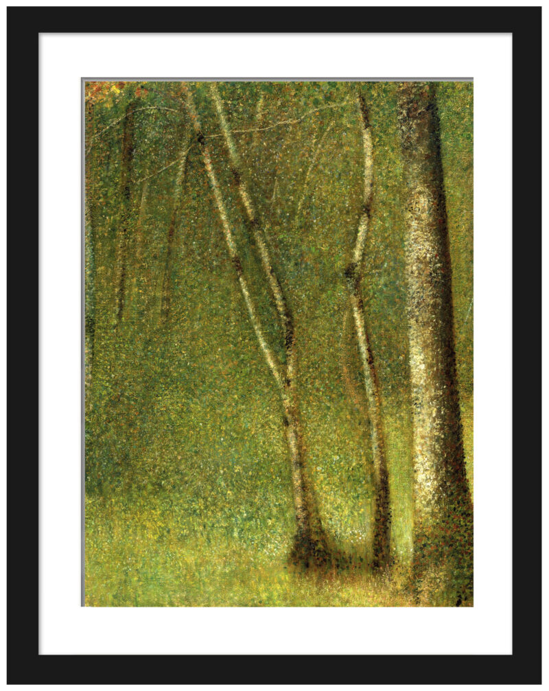 "The Forest at Pontaubert" by Seurat, art reproduction.