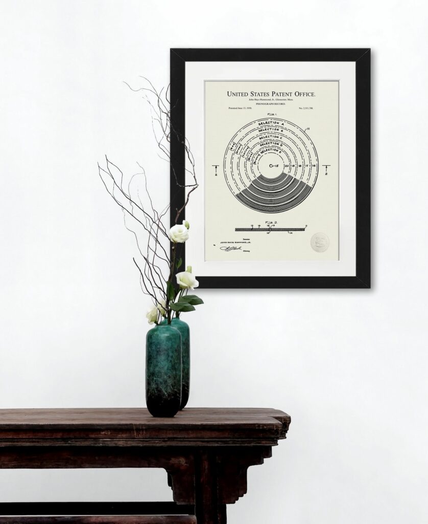 1950 Phonograph Record Patent Illustration