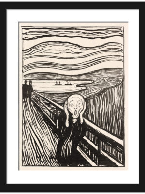 "The Scream" by Edvard Munch, 1895, artwork reproduction.