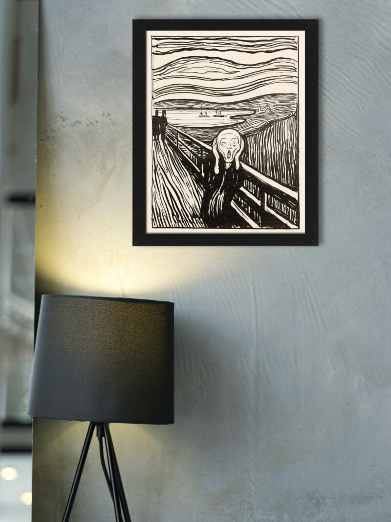 "The Scream" by Edvard Munch, 1895, artwork reproduction.