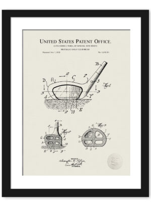 1927 vintage golf club patent illustration