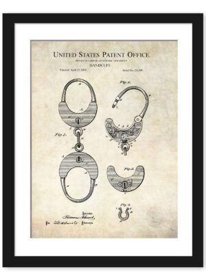 1880 antique handcuff patent illustration