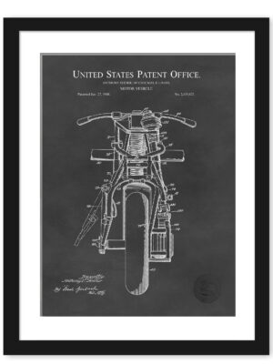 1948 Indian Motorcycle patent illustration print.
