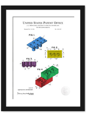 1961 colored building brick patent artwork.