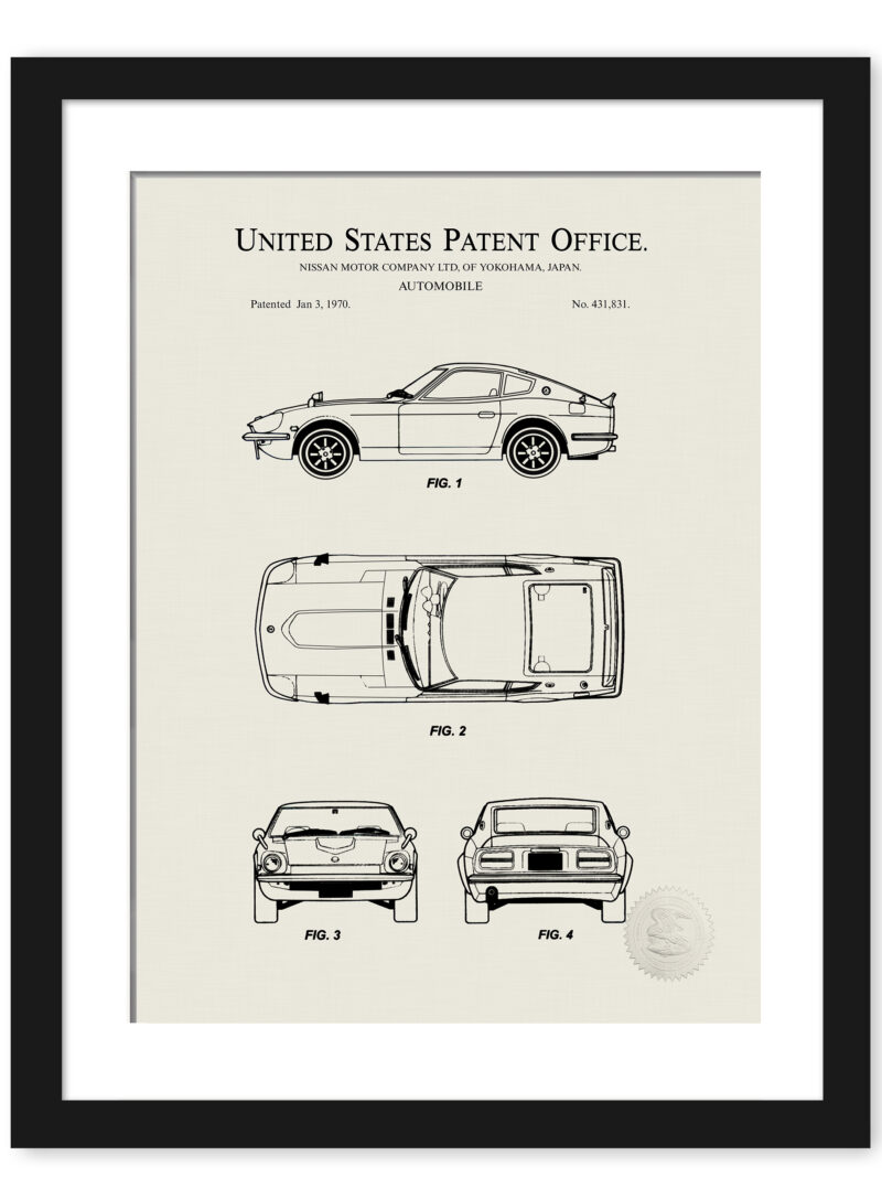 1970 Nissan 240Z Automobile Patent Illustration