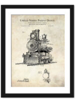 1898 patent illustration for a locomotive headlight.