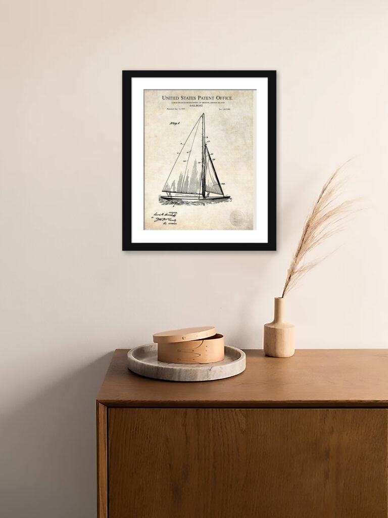 1927 Herreshoff Sailboat Patent Art Print