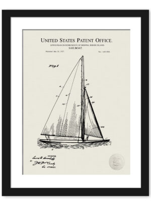 1927 Herreshoff Sailboat Patent Art Print