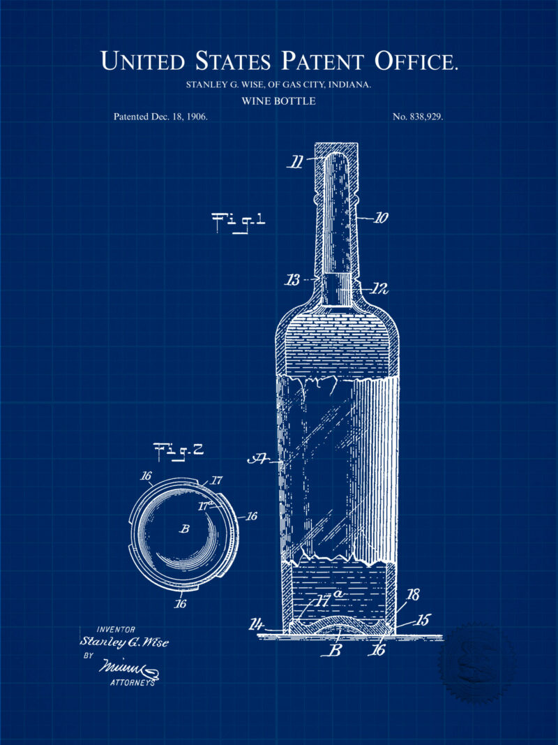 1906 bottle patent drawing.