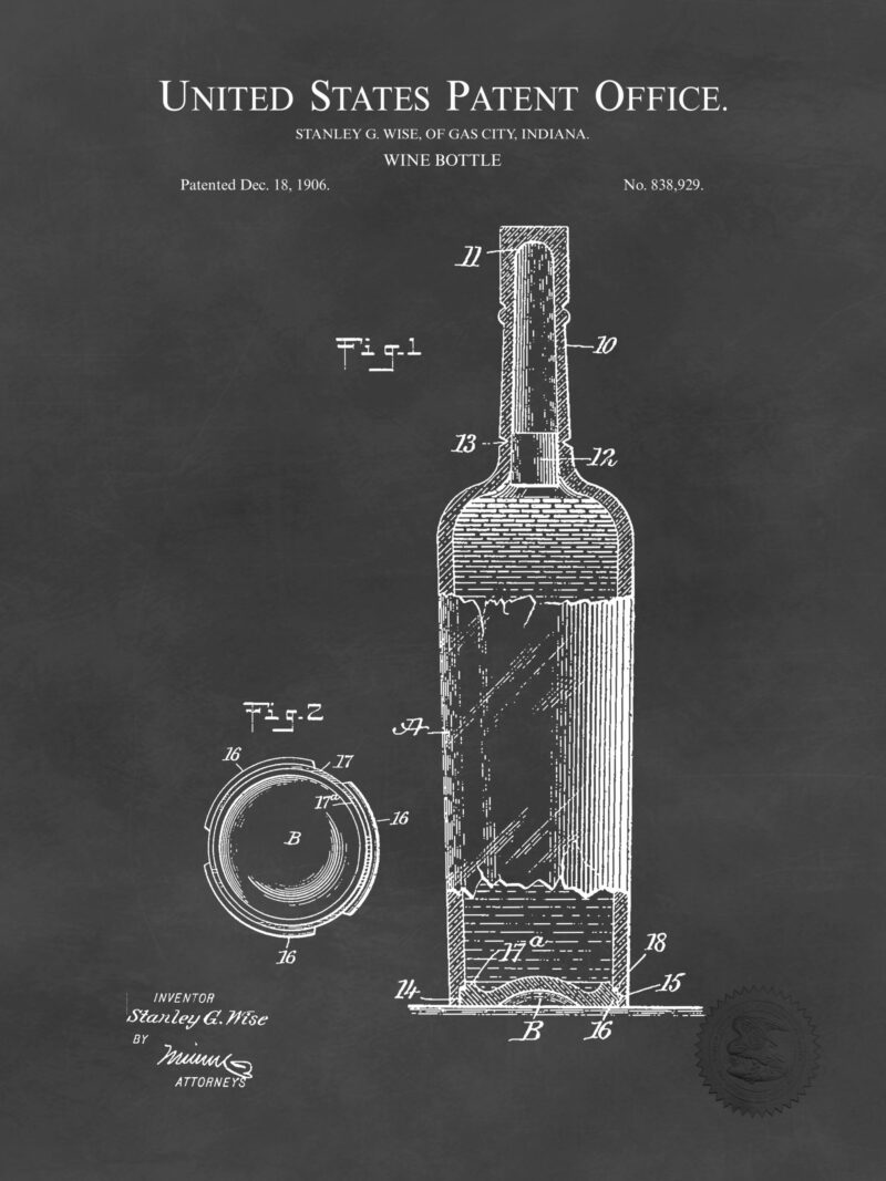 1906 bottle patent drawing.