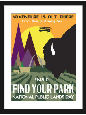 National Public Lands Day Poster with Bison Silhouette
