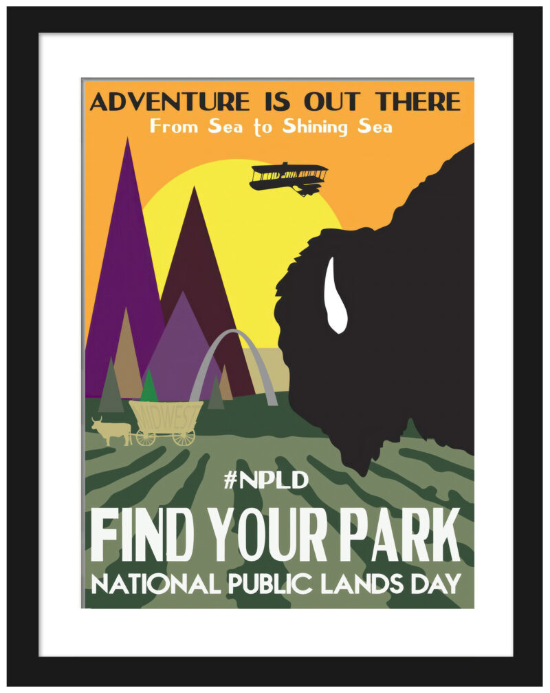 National Public Lands Day Poster with Bison Silhouette