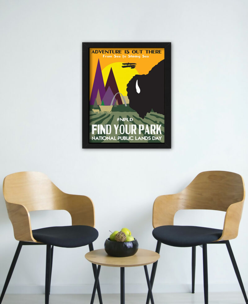 National Public Lands Day Poster with Bison Silhouette