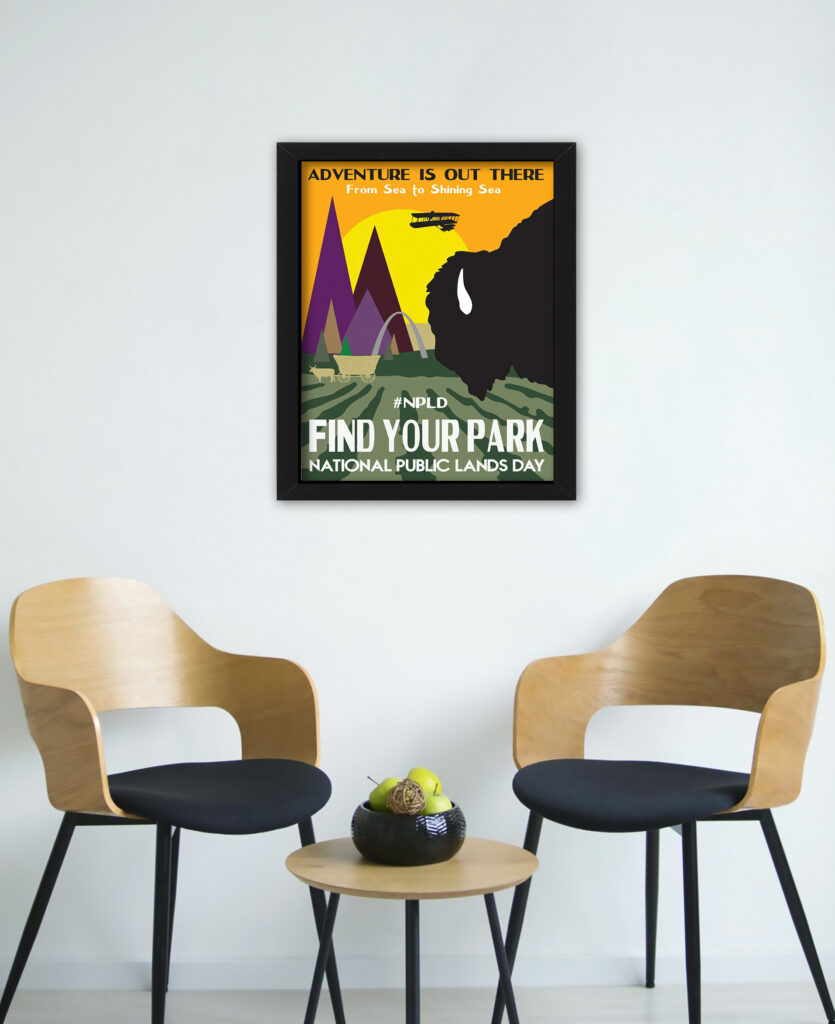 National Public Lands Day Poster with Bison Silhouette