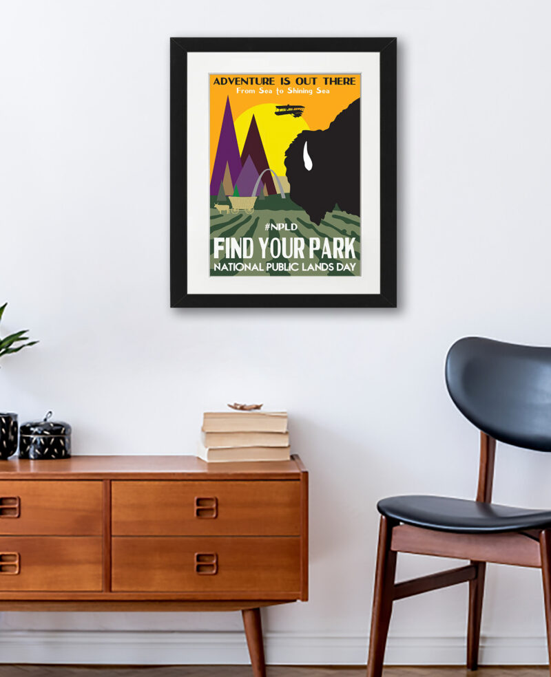 National Public Lands Day Poster with Bison Silhouette