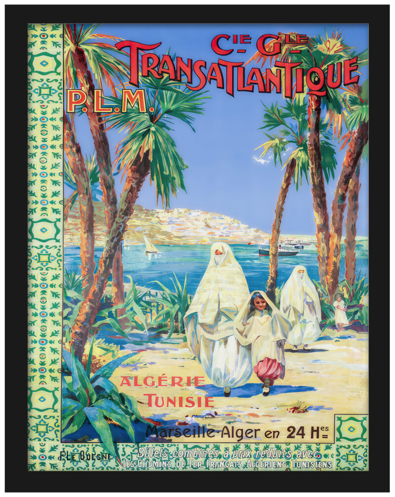 Vintage Algerie Tunisie Travel Poster Reproduction