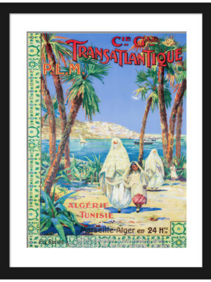 Vintage Algerie Tunisie Travel Poster Reproduction