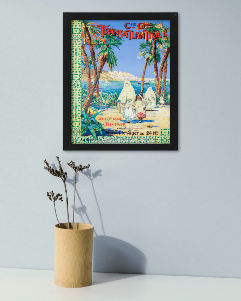Vintage Algerie Tunisie Travel Poster Reproduction