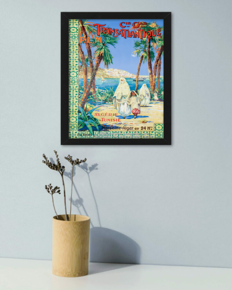 Vintage Algerie Tunisie Travel Poster Reproduction