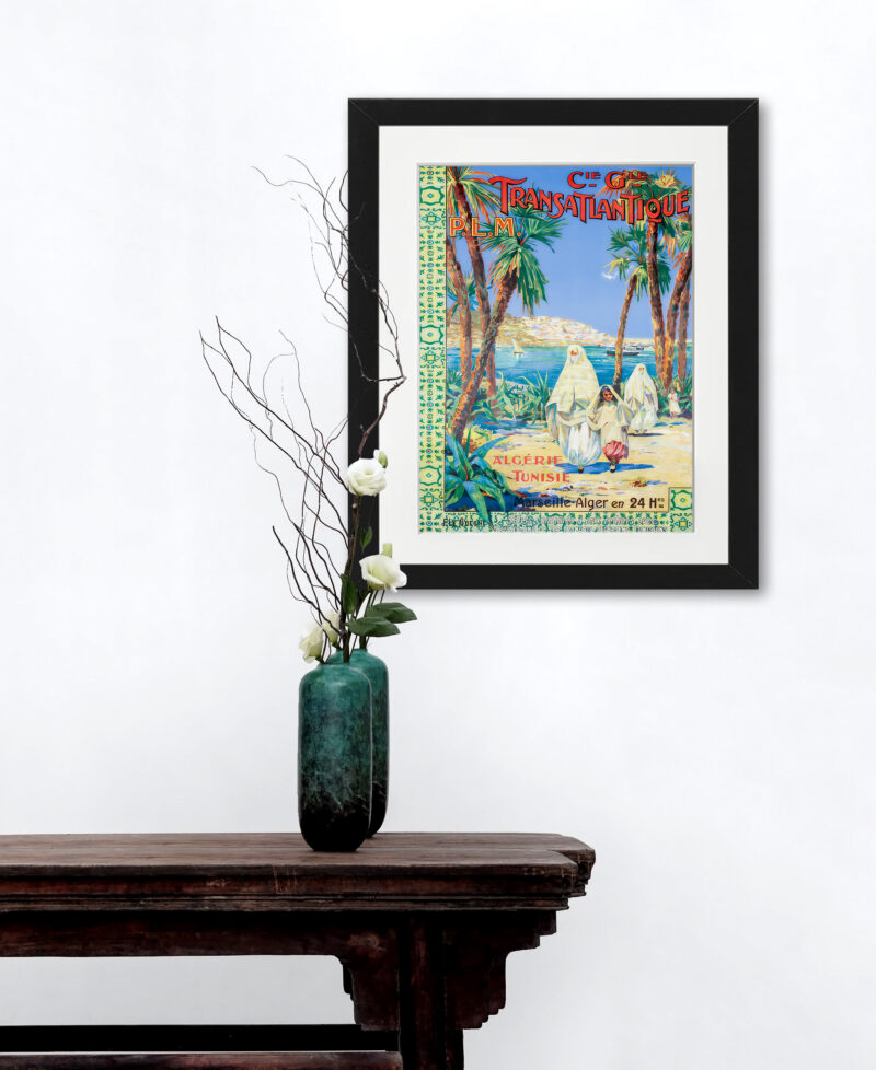 Vintage Algerie Tunisie Travel Poster Reproduction