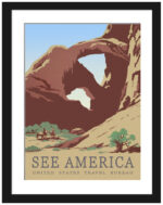Vintage 1930s Arches National Park Poster Illustration