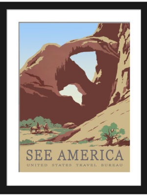 Vintage 1930s Arches National Park Poster Illustration