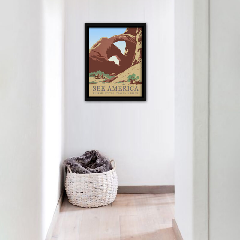 Vintage 1930s Arches National Park Poster Illustration