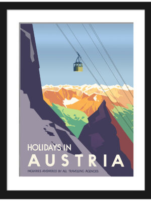 1950 Vintage Austria Alpine Travel Poster