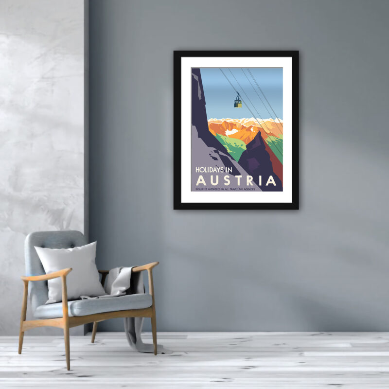 1950 Vintage Austria Alpine Travel Poster
