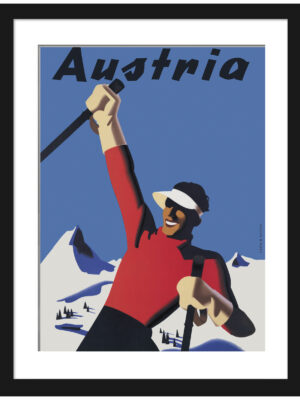 Vintage 1930s Austrian Skier Poster by Atelie Binder