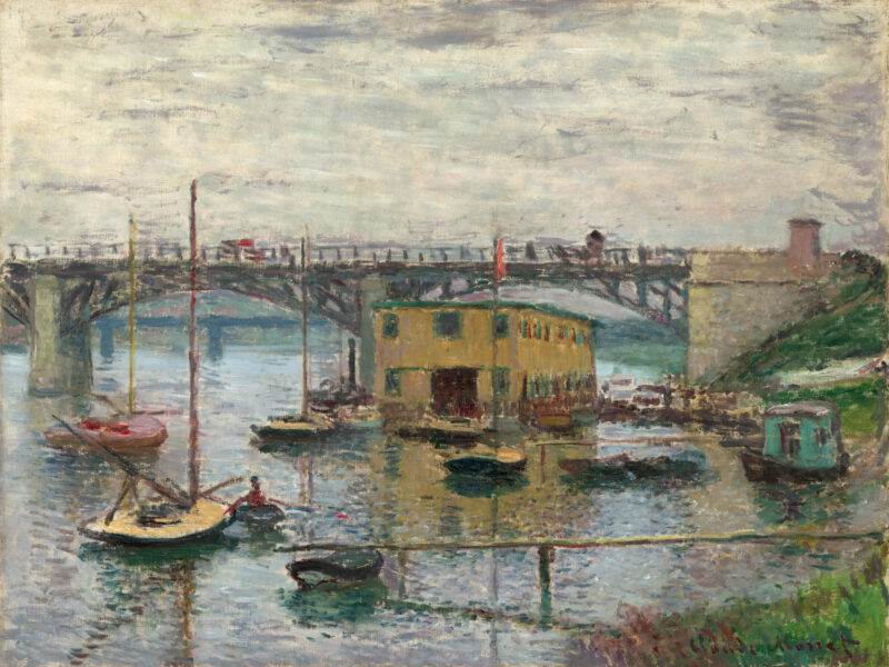 Reproduction art print of Monet's 'Bridge at Argenteuil on a Gray Day'.