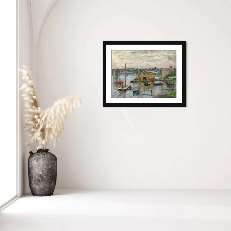 Reproduction art print of Monet's 'Bridge at Argenteuil on a Gray Day'.