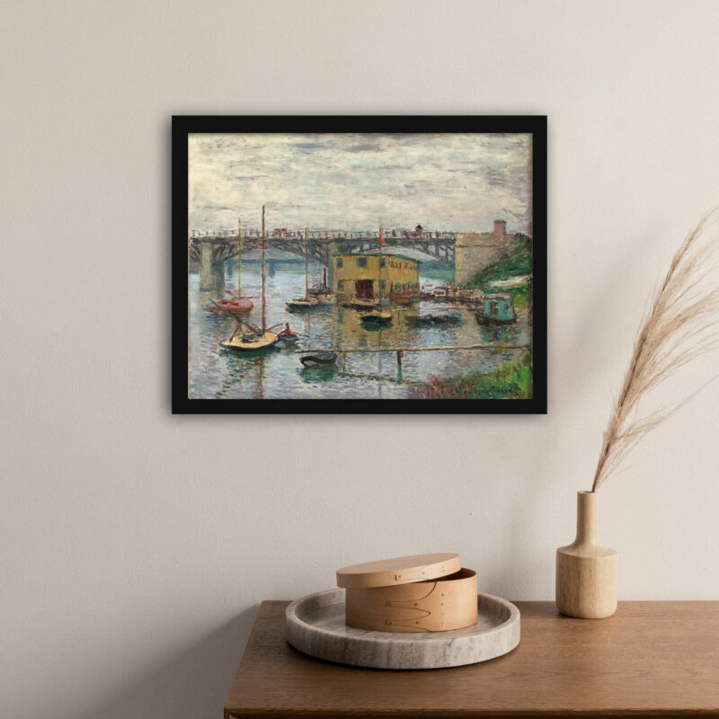 Reproduction art print of Monet's 'Bridge at Argenteuil on a Gray Day'.