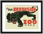 1936 Brookside Zoo vintage poster with black panther