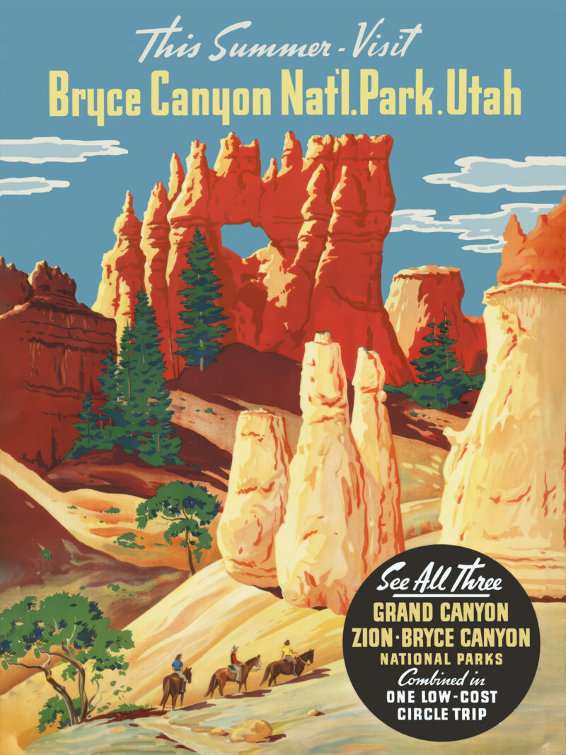 Vintage 1924 Bryce Canyon National Park travel poster.