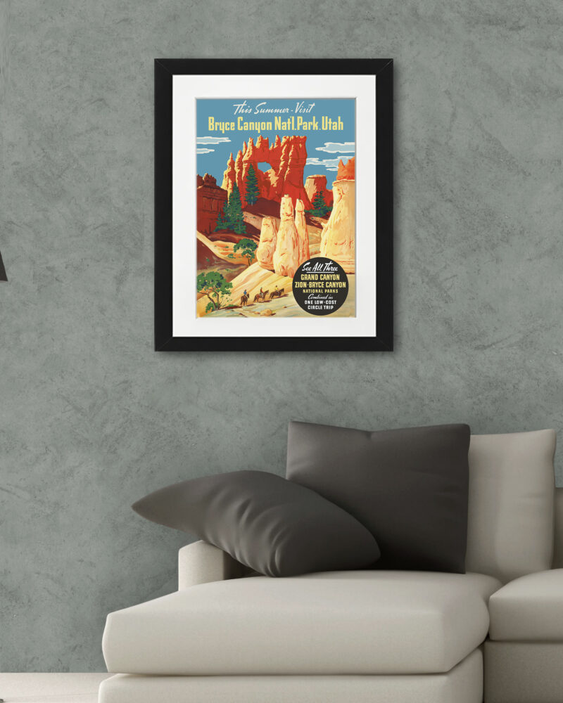 Vintage 1924 Bryce Canyon National Park travel poster.
