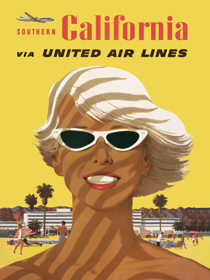 Vintage California Beach Poster by Stan Galli
