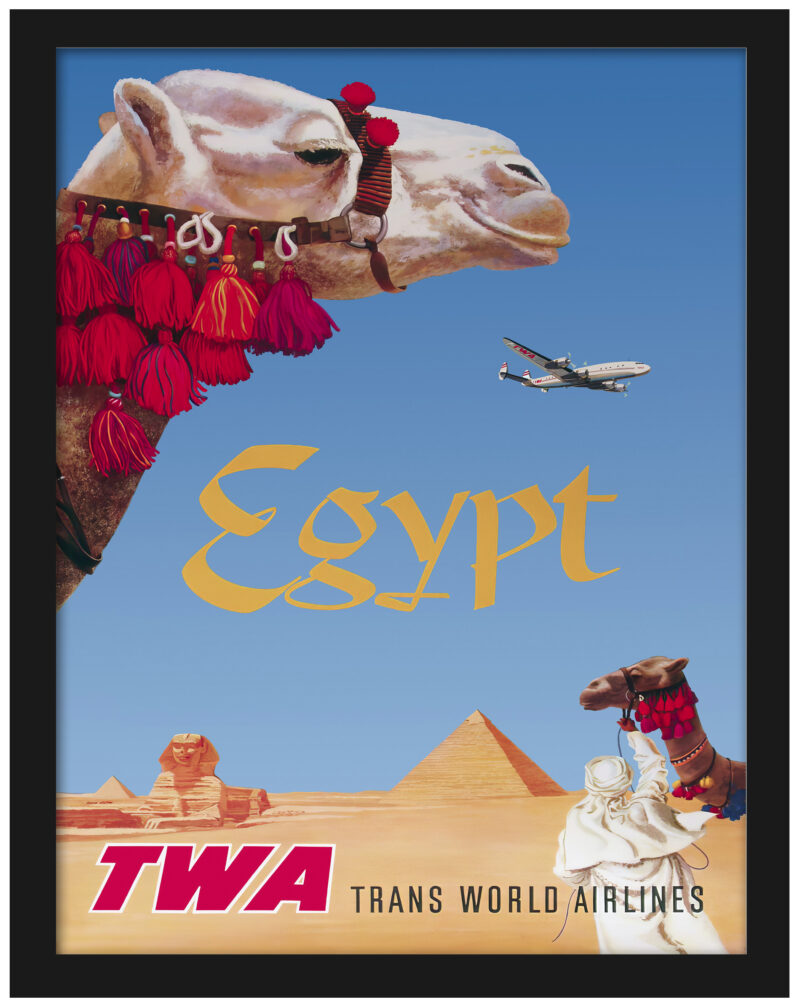 Vintage 1960 TWA Egypt Travel Poster by David Klein