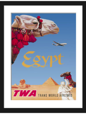 Vintage 1960 TWA Egypt Travel Poster by David Klein