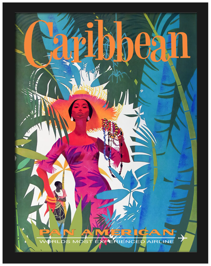 Vintage Pan Am Caribbean Travel Poster Reproduction